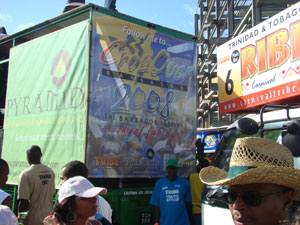 Pyramid Music Truck on the road in Trinidad, Carnival Monday