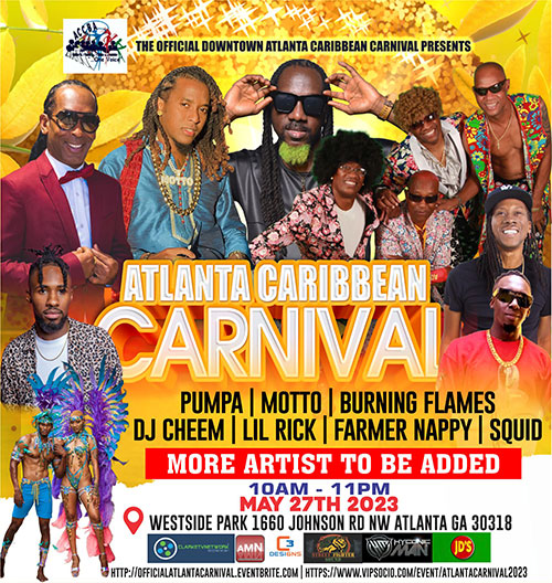 Atlanta Caribbean Carnival's post-parade concert will be at a new venue, the Westside Park on May 27th 2023 from 10AM to 11PM.