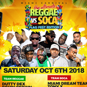 Reggae vs Soca Miami Carnival Flag Fest